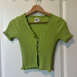Princess Polly Green Button Up Top